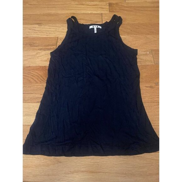 Three Dots, women's double strap, black casual sleeveless tank top size small - Picture 1 of 5